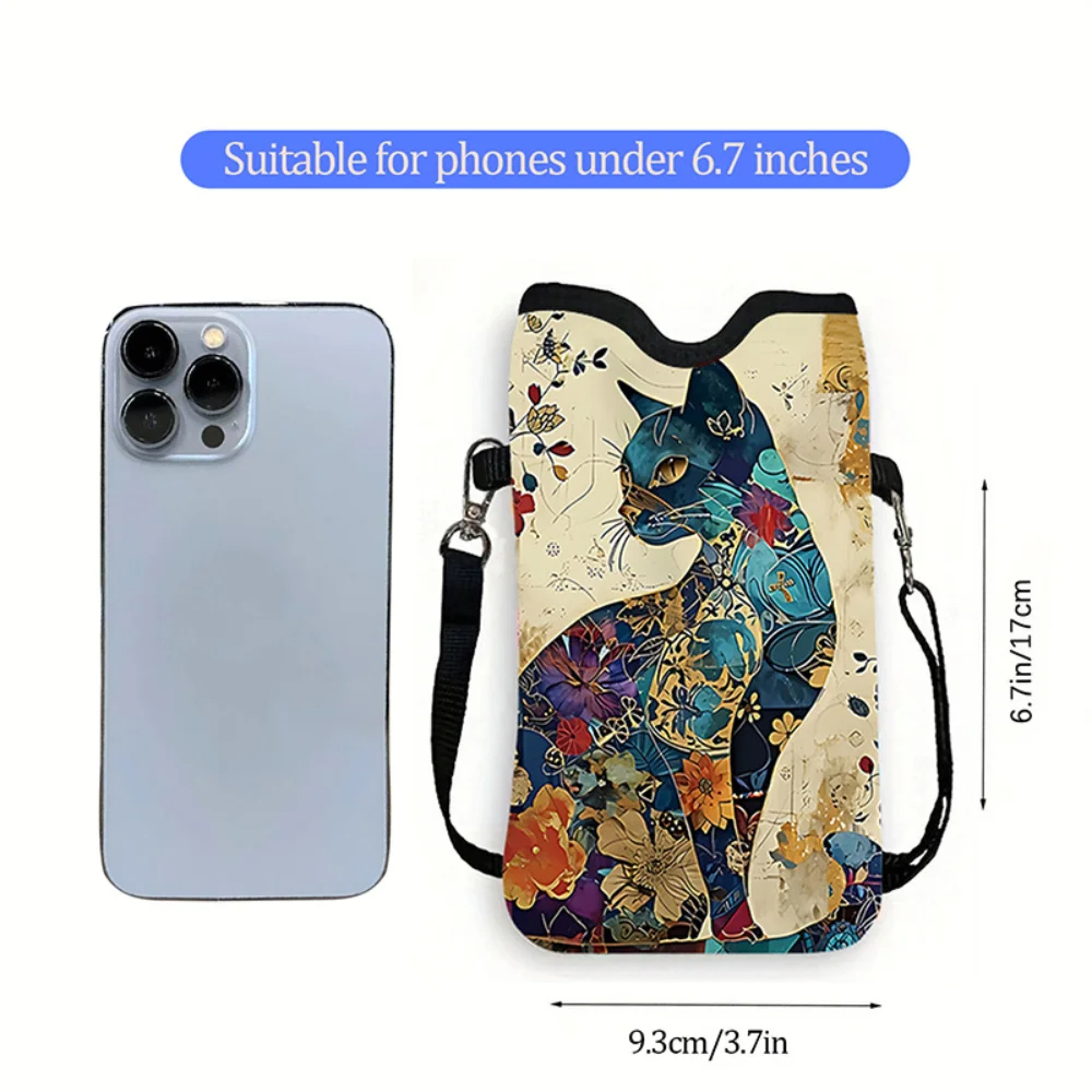 Floral Cat Pattern Crossbody B - Phone Bag Crossbody ulasan dan harga