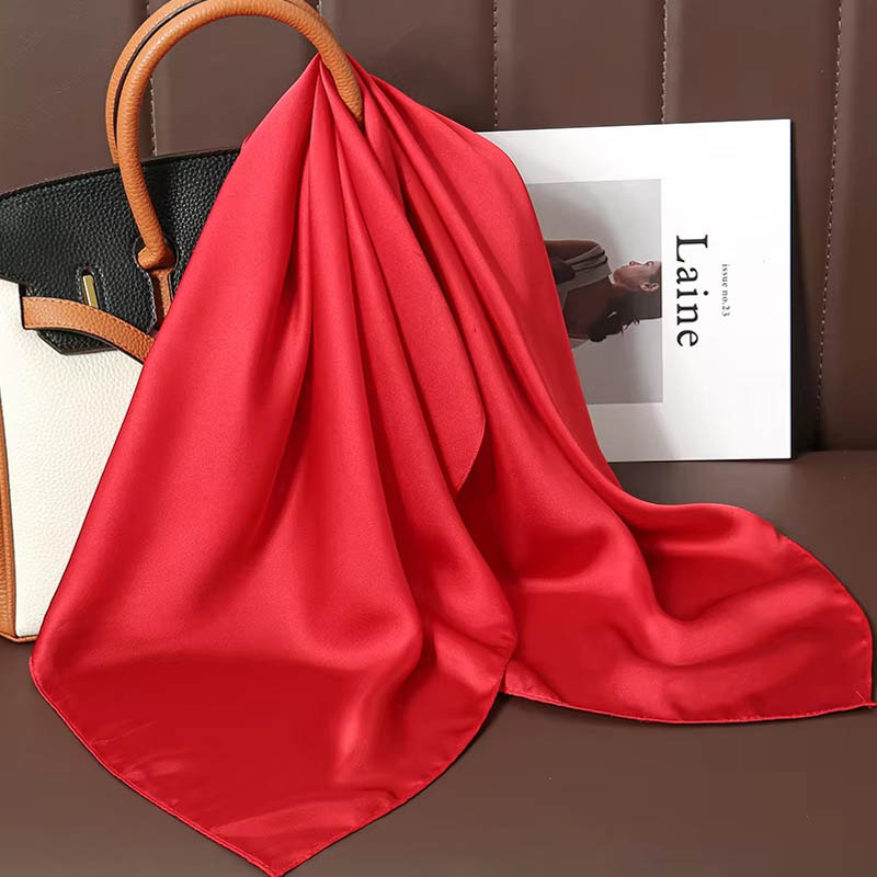 Luxury Solid Color Silk Square - Women Bags For Office ulasan dan harga