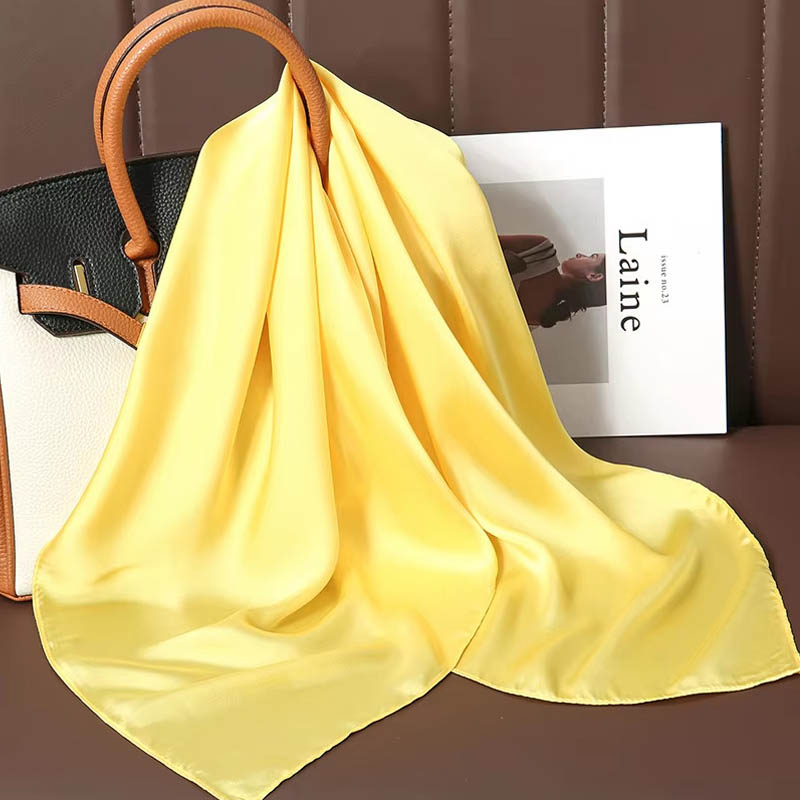 Luxury Solid Color Silk Square - Women Bags For Office ulasan dan harga