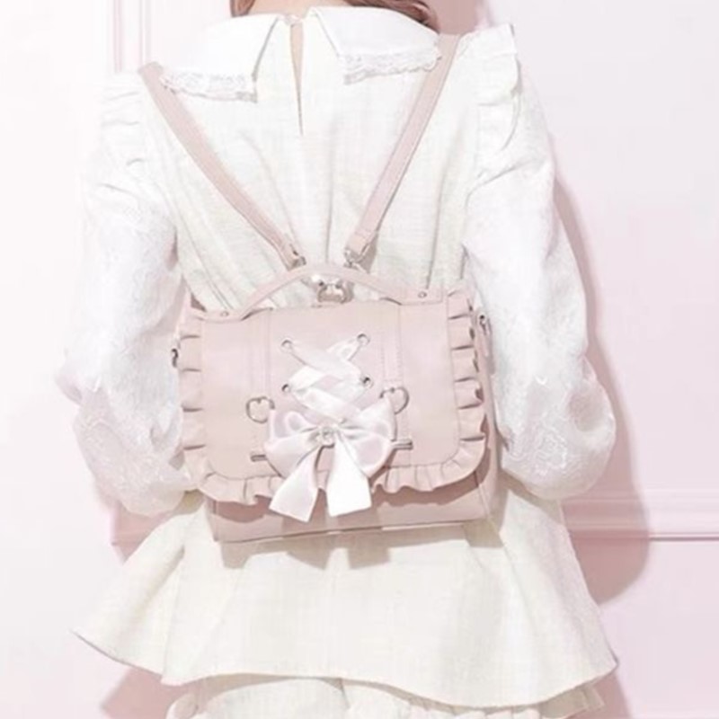 Sweet Bow Pink Mochila Women F - Women'S Japanese Bags ulasan dan harga