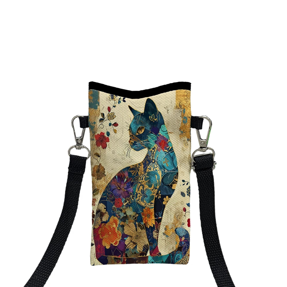 Floral Cat Pattern Crossbody B - Phone Bag Crossbody ulasan dan harga