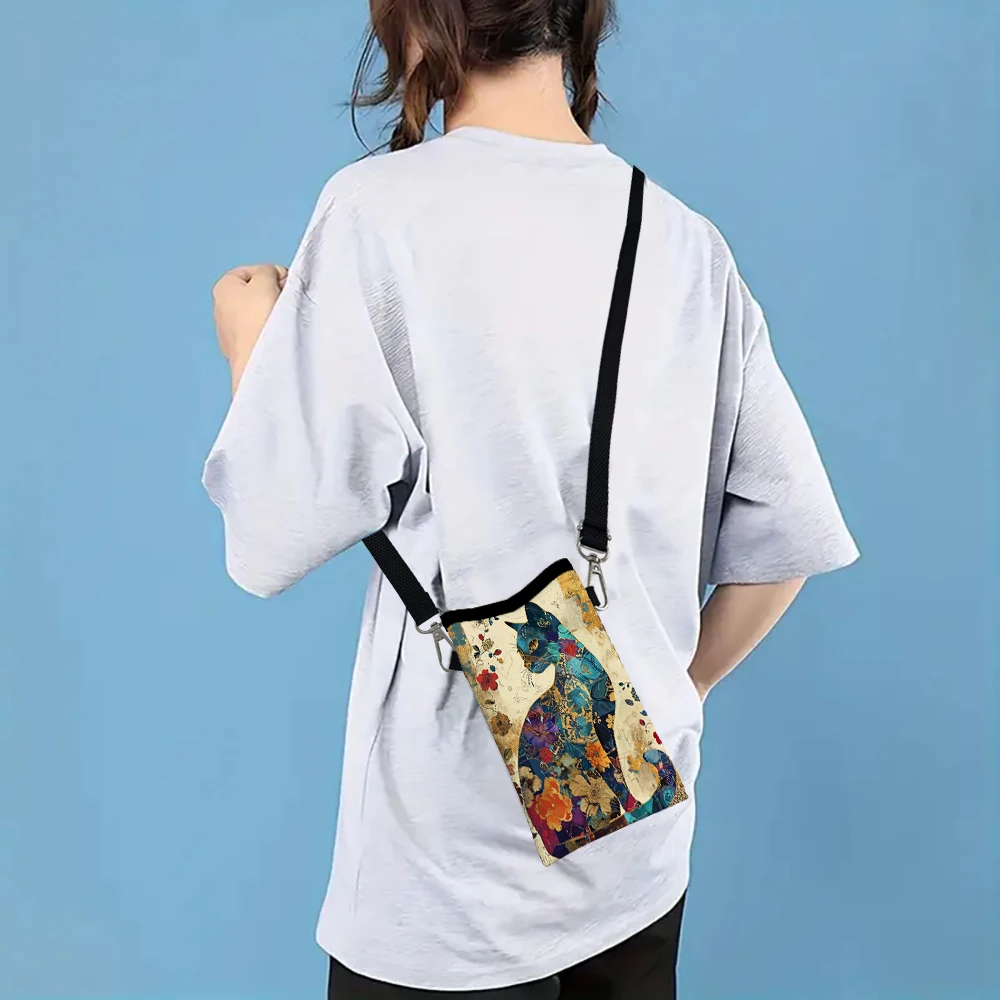 Floral Cat Pattern Crossbody B - Phone Bag Crossbody ulasan dan harga